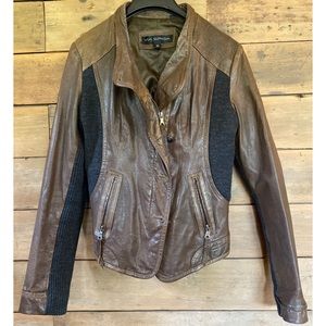 Via Spiga Leather Moto Jacket